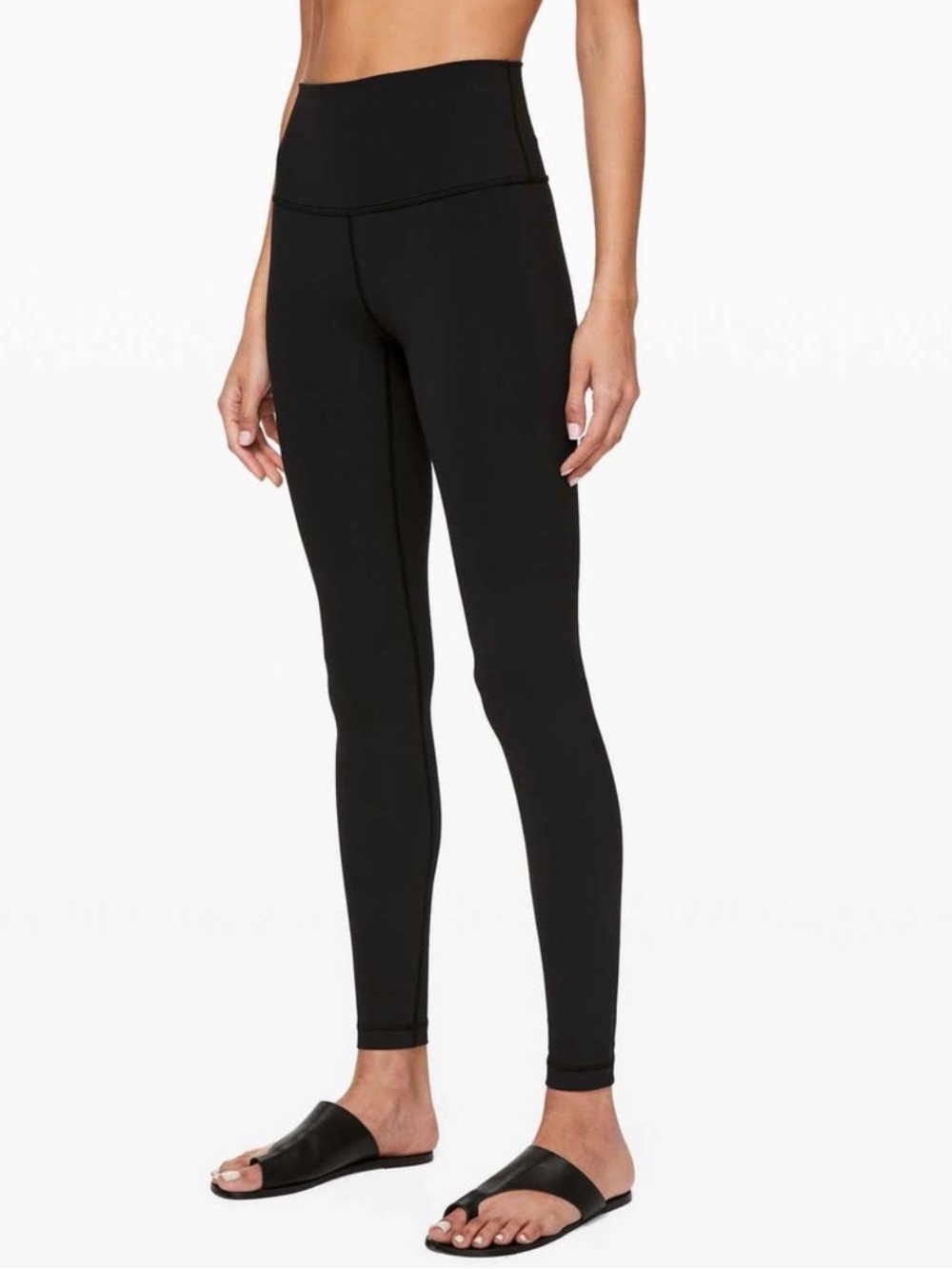 Lululemon Wunder Under High Rise 28" Brushed Luxtreme Black Leggings size 10